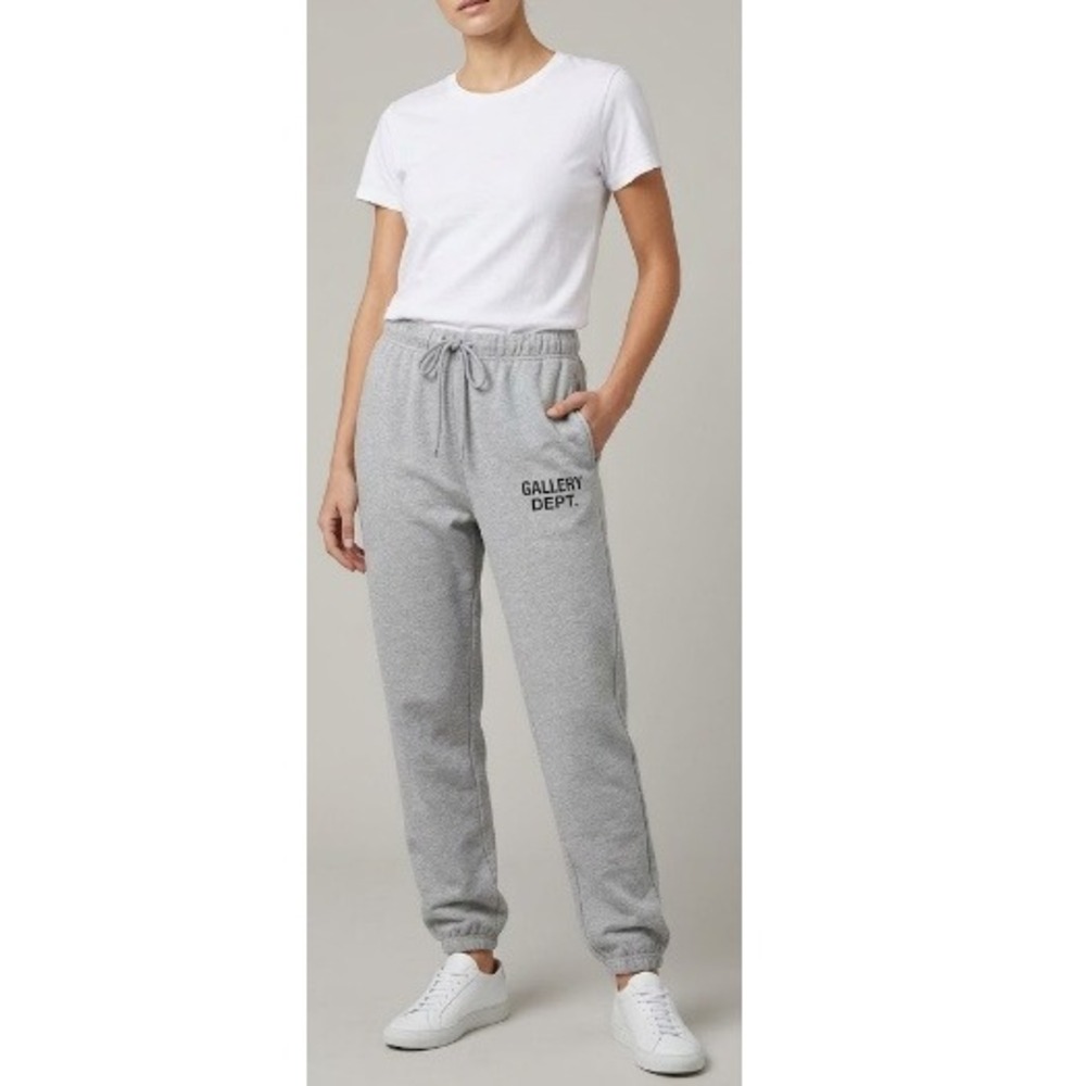 Gallery Dept. Unisex Gray Terry Drawstring Waist Streetpants Jogger Size L NWT